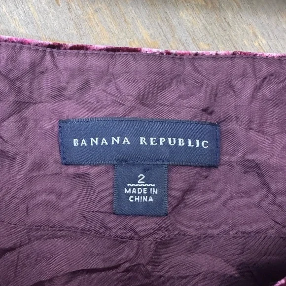 Banana Republic Y2K Velvet Paisley Skirt
